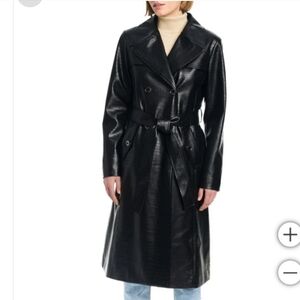 Vince Camuto Ladies' Maxi Faux Leather Jacket nwt